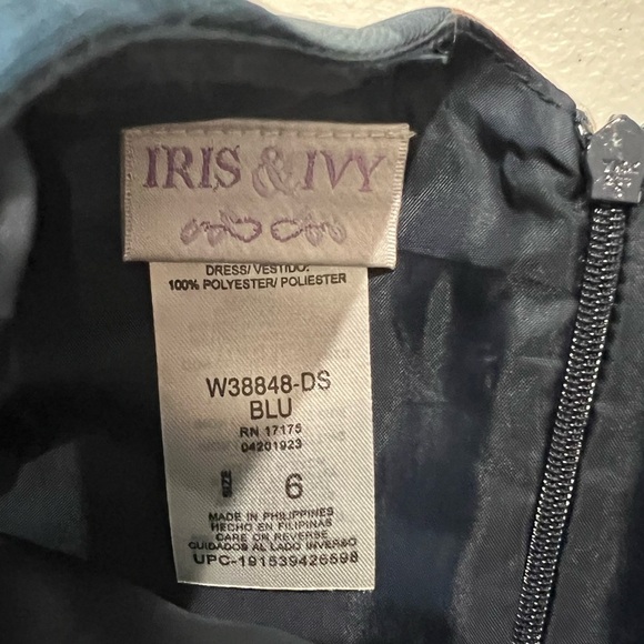 Iris and Ivy floral satin effect party dress for girls, size 6 NWT - Picture 8 of 9